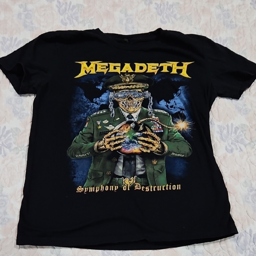 Megadeth Black Graphic T-Shirt Symphony Of Destruction Size XS